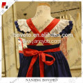 ruffle sleeve with red fireworks embroidered dress